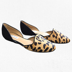 Steve Madden Vamp Leopard Calf Hair D’Orsay Pointed Toe Flats Size 7.5